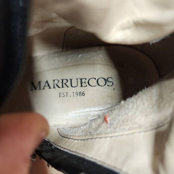 Marruecos Women's 5 Black Leather Knee-High Riding Boots Columbian - Picture 13 of 13